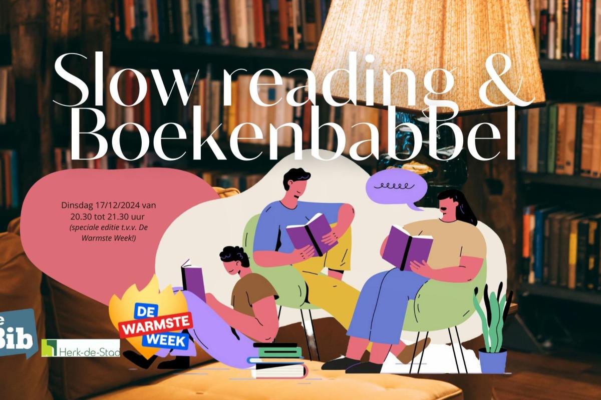 Slow reading & Boekenbabbel t.v.v. De Warmste Week © Bibliotheek Herk-de-Stad